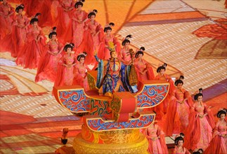 Chinese performers during the Opening Ceremony of the Beijing 2008 Olympic Games at the National Stadium, known as Bird's Nest, Beijing, China, 08 August 2008. Photo: Peer Grimm ###dpa###