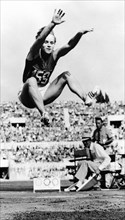 Sept. 1, 1960 - Rome, Italy - Russian athlete VERA KREPKINA, born April 16, 1933, beat the world and olympic record with a jump of 20 ft. 10 3/4 ins. to win the final of the women's long jump event du...