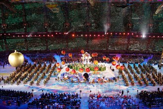 Performers in the Olympic Stadium during the opening ceremony of the London 2012 Paralympic Games