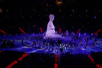 Performers in the Olympic Stadium during the opening ceremony of the London 2012 Paralympic Games