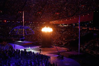 Performers in the Olympic Stadium during the opening ceremony of the London 2012 Paralympic Games