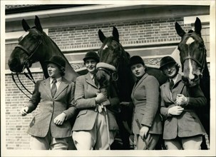 Mar. 03, 1956 - Olympic Games Equestrian Team In Training... The Women Members: Members of the Olympic Games Equestrian Team were to be seen in training this morning at Windsor Forest Stud. Photo show...