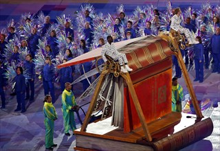 Performers in the Olympic Stadium during the opening ceremony of the London 2012 Paralympic Games, London, Britain, 29 August 2012. The London 2012 Paralympic Games run through the closing ceremony on...