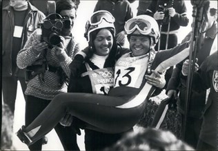 Feb. 10, 1968 - Olympic skier Olga Pall & Isabelle Mir