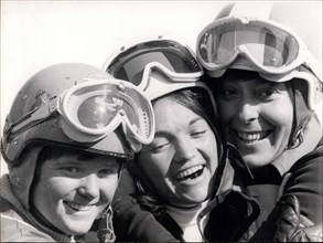 Feb. 11, 1968 - The three Winter Olympic Skiing Champions (pictured from left to right): Isabelle Mir (2nd place), Olga Pall (1st), and C. Haas (3rd)