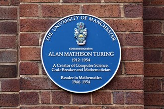 Blue plaque for Alan Turing, Coupland Street, Manchester