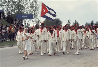 1976 Olympics in Montreal, Canada,  parade of athletes at Opening Ceremonies, Cuban team