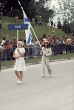 1976 Olympics in Montreal, Canada,  parade of athletes at Opening Ceremonies, team from Israel