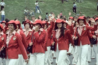 1976 Olympics in Montreal, Canada,  parade of athletes at Opening Ceremonies, Canadian team