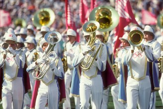 Musical performances during Opening Ceremonies at L.A. Memorial Coliseum during 1984 Olympic Games in Los Angeles.