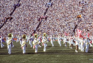 Musical performances during Opening Ceremonies at L.A. Memorial Coliseum during 1984 Olympic Games in Los Angeles.