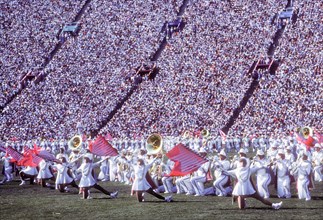 Musical performances during Opening Ceremonies at L.A. Memorial Coliseum during 1984 Olympic Games in Los Angeles.