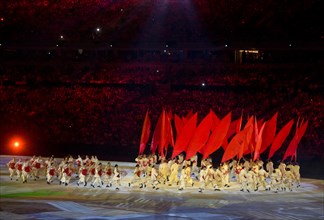 Rio De Janeiro, Brazil. 06th Aug, 2016. The Maracana Stadium during the opening ceremony at the 2016 Summer Olympics in Rio de Janeiro, Brazil, August 6, 2016. © Vit Simanek/CTK Photo/Alamy Live News