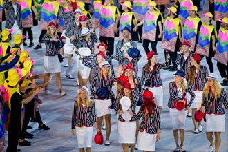 Rio De Janeiro, Brazil. 06th Aug, 2016. The Czech delegation enters the Maracana Stadium during the opening ceremony at the 2016 Summer Olympics in Rio de Janeiro, Brazil, August 6, 2016. © Vit Simane...