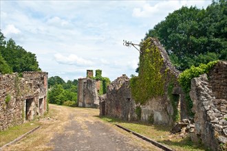 the village of Oradour-sur-Glane in Haute-Vienne in previously Nazi-occupied France, destroyed on 10 June 1944, when 642 of its inhabitants, including