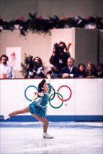Kristi Yamaguchi (USA) competing at the 1992 Olympic Winter Games.