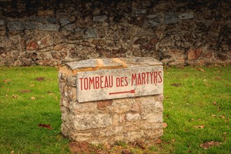ORADOUR SUR GLANE, FRANCE - December 03, 2017 : near the cemetery where are buried the victims of the massacre of the population by the Nazis on June