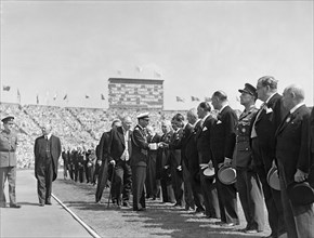 Olympic Games. London. 1948. King George VI meeting members of the International Olympic Committee on 29th July 1948.