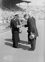 Olympic Games. London. 1948. King George VI meeting members of the International Olympic Committee on 29th July 1948.