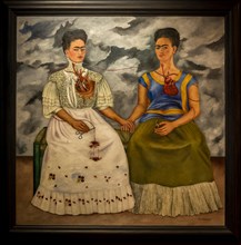 Painting by Frida Kahlo 'Two Fridas', 1939, Museum of Modern Art, Chapultepec Park, Mexico City, Mexico