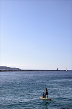 Paddleboarding, Anse des Catalans, beach, Marseille, France Oct 2019