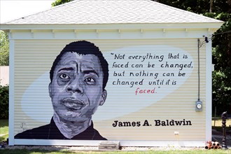 A mural painted on the side of a barn in Barnstable, Massachusetts, on Cape Cod, USA