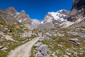 03.07.2016 Pralognan-la-Vanoise, Savoie, France, Hikking the GR5 long distance path in the Vanoise Mountains in the Savoie reigon of France