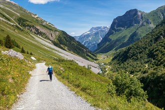 03.07.2016 Pralognan-la-Vanoise, Savoie, France, Hikking the GR5 long distance path in the Vanoise Mountains in the Savoie reigon of France