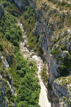 Artuby gorges from the Artuby bridge renowned for bungee jumping