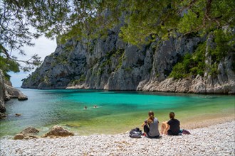 view  of Calanques National park near Cassis fishing village. En vaux calanque