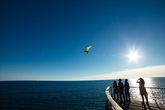 Paramotoring in the south of France with people watching