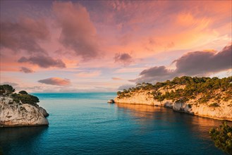 Cassis, Calanques, France. French Riviera. Beautiful Nature Of Cote De Azur On The Azure Coast Of France. Calanques - A Deep Bay Surrounded By High