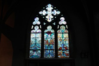 stained-glass window in the saint-maximin church in metz in lorraine (france)