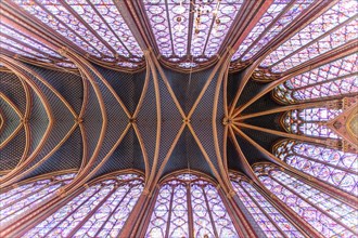 Interior of the Sainte Chapelle, Ile de la Cite in Paris, France, Europe