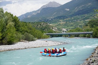 white river rafting over durance river alps france