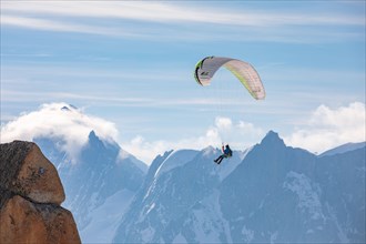 Paragliding over Mont Blanc in France