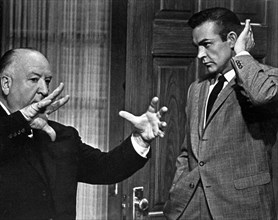 Alfred Hitchcock and Sean Connery in "Marnie" (Universal, 1964) Publicity photo Alfred Hitchcock and Sean Connery in "Marnie" (Universal, 1964)