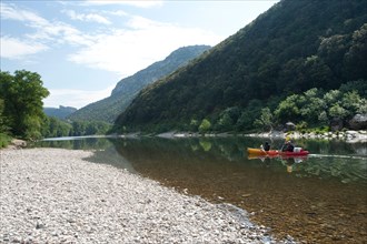France, Ardeche river, Gorges de l'Ardeche, canoe