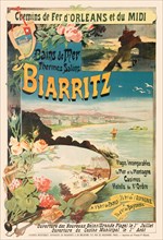 Chemins de fer d'Orléans et du Midi. Biarritz by Eugène Bourgeois (1855-1909). Poster published in 1897 in France.