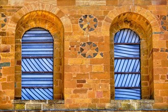 France, Aveyron (12), Conques, labeled Most Beautiful Villages of France, stage on the Camino de Santiago, Sainte-Foy abbey church, 11th and 12th cent