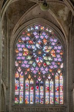 Stained Glass Window, Cathedrale Saint-Etienne de Sens, Sens, Bourgogne, France