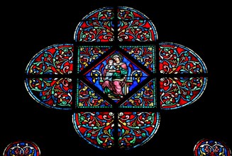 Pic by Mark Passmore/www.markpassmore.com Detail pic of a stained glass window inside the Notre Dame Cathedral, Paris.