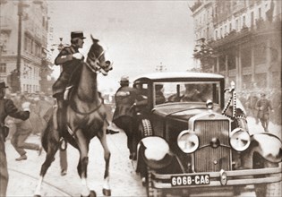 The assassination of Alexander I of Yugoslavia and Jean Louis Barthou by Vlado Chernozemski, in the port of Marseille, 1934.