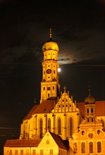 ulrichs church by night in augsburg/germany