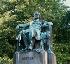 Statue of Johann Wolfgang von Goethe, near Goethegasse (off the Opernring), Vienna, Austria.