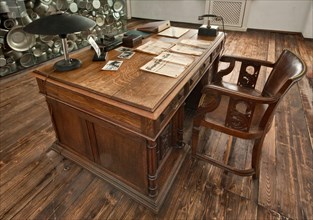 Schindler's desk in his office, Oskar Schindler's Factory Museum in Krakow, Poland