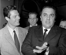 Filmmaker Federico Fellini with Marcello Mastroianni