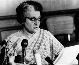 Prime Minister Indira Gandhi speaks at conference