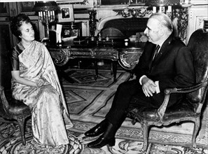 Prime Minister Indira Gandhi with Georges Pompidou