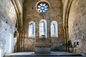 Europe, France, Bouches-du-Rhone, La Roque d'Anthéron, Cistercian Abbey of Silvacane. The Altar.